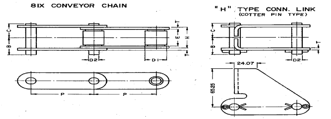ROLLER CHAIN FOR AGRICULTURAL IMPLEMENTS